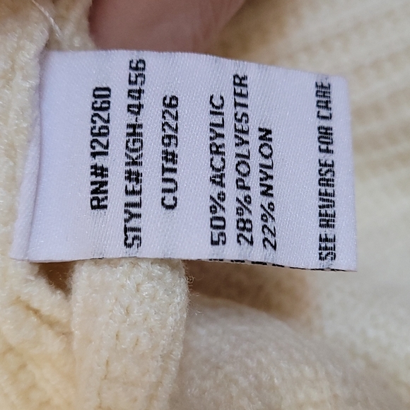 Velvet Heart Woven Ivory Pom Pom Cardigan Open Front Textured Dolman Sle… - Picture 10 of 12